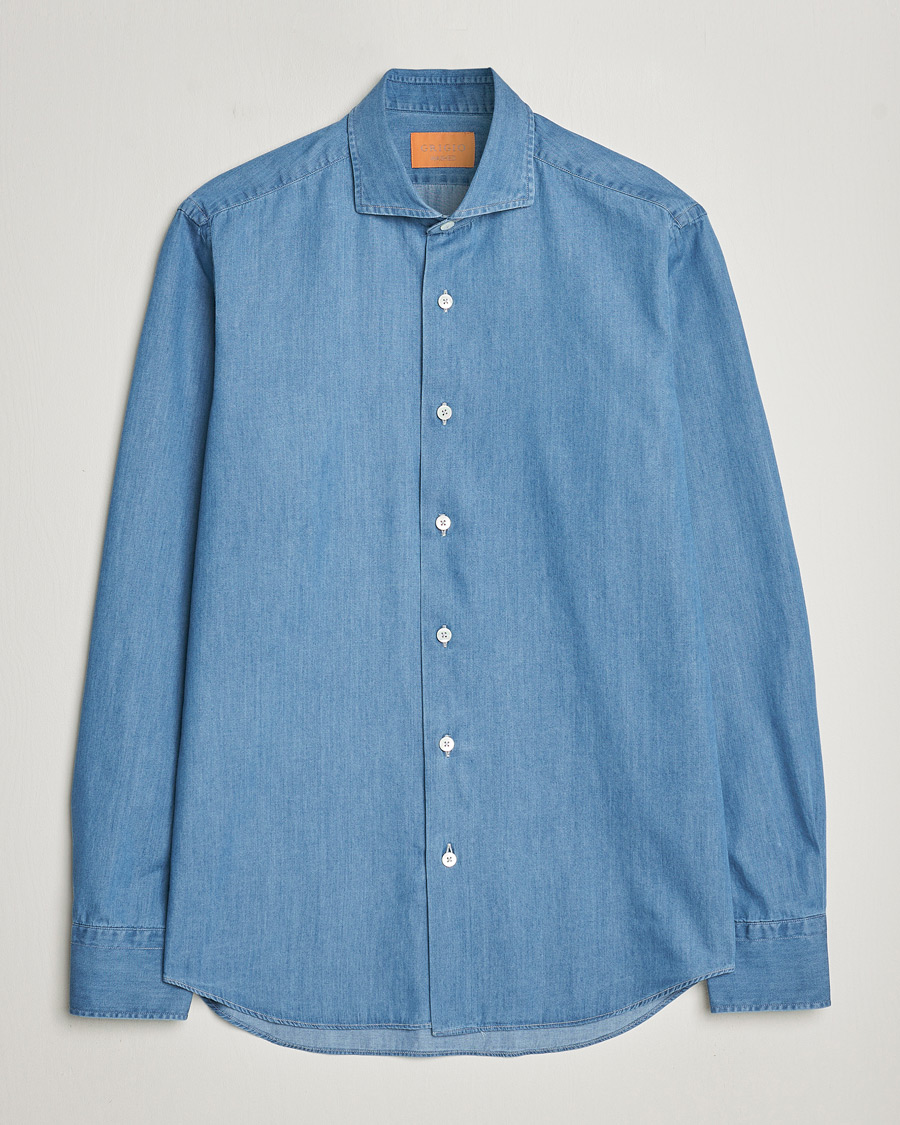 Herr | Skjortor | Grigio | Denim Shirt Medium Blue