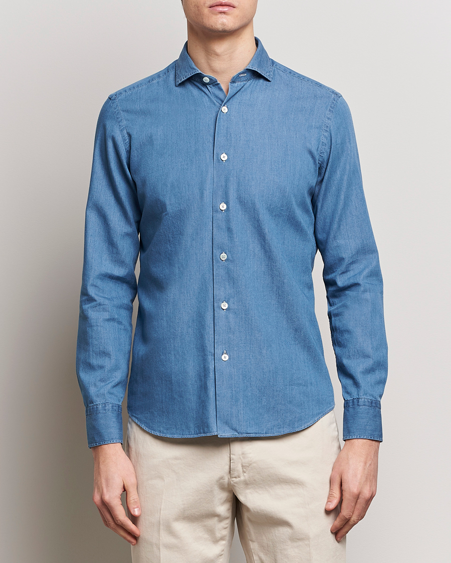 Herr | Skjortor | Grigio | Denim Shirt Medium Blue