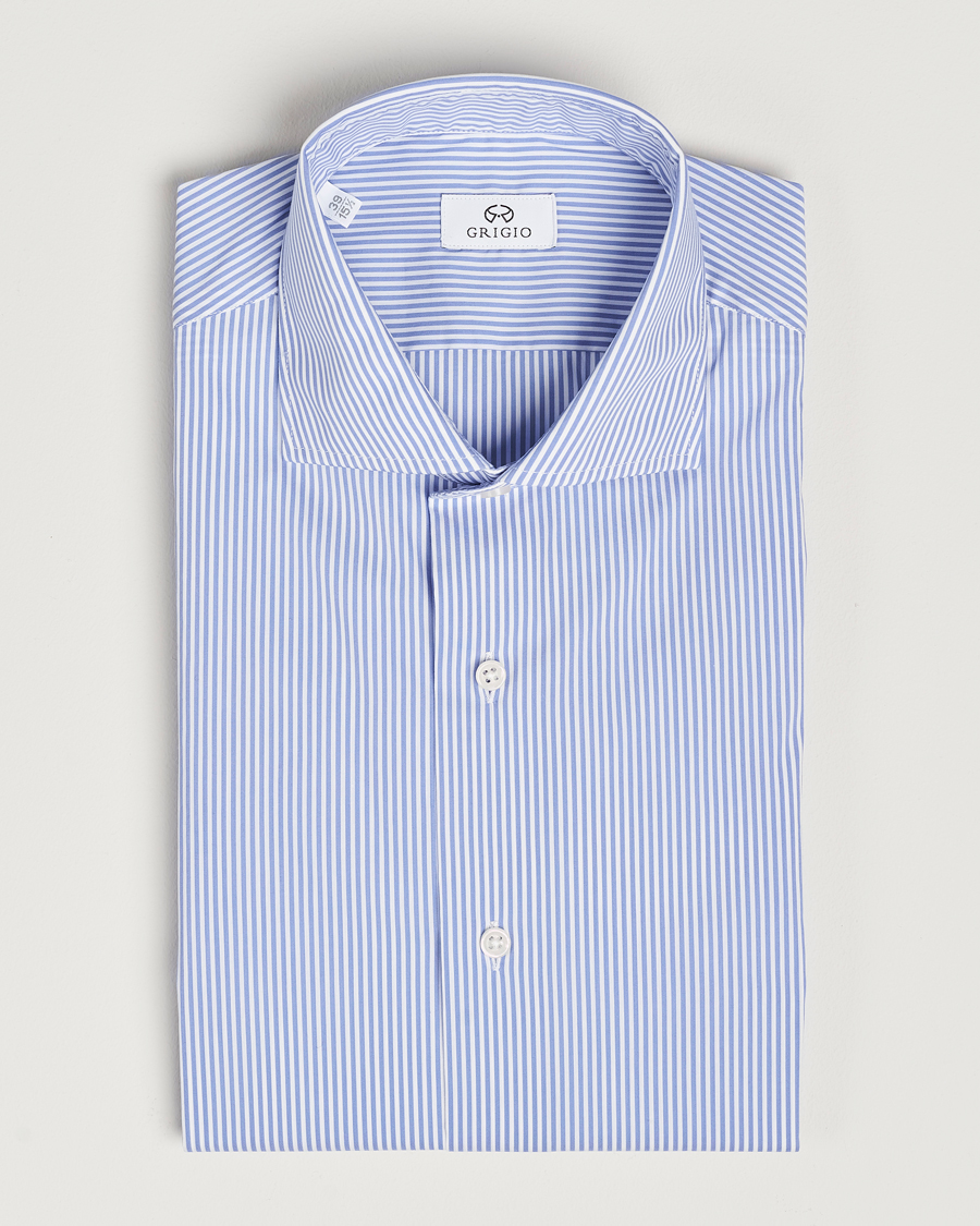 Herr | Skjortor | Grigio | Comfort Stretch Dress Shirt Light Blue Stripe