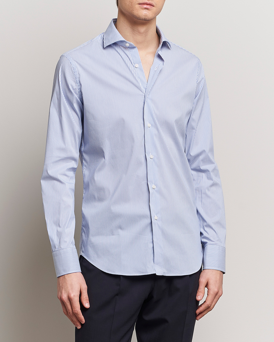 Herr | Businesskjortor | Grigio | Comfort Stretch Dress Shirt Light Blue Stripe