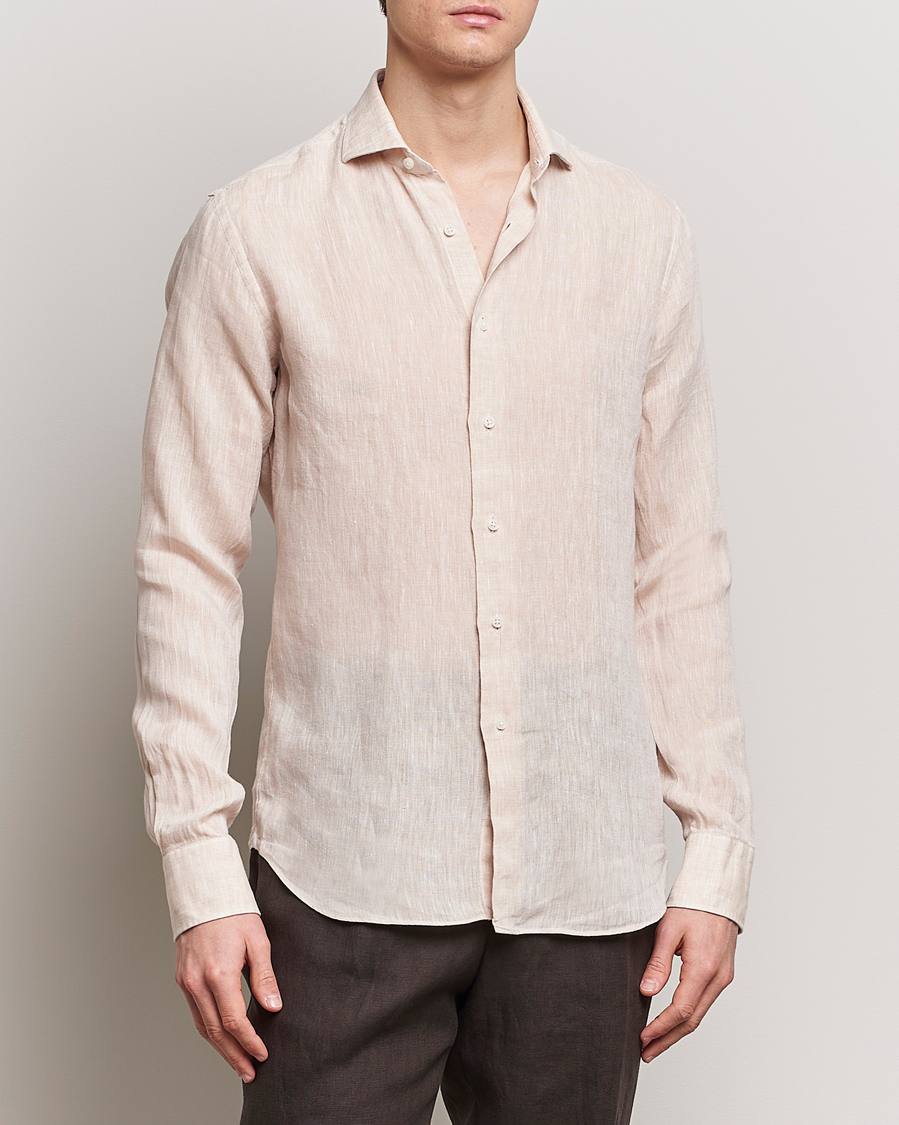 Herr | Kläder | Grigio | Linen Casual Shirt Beige