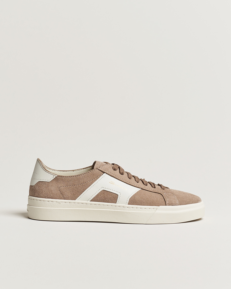 Herr | Santoni Double Buckle Sneakers Grey Suede | Santoni | Double Buckle Sneakers Grey Suede