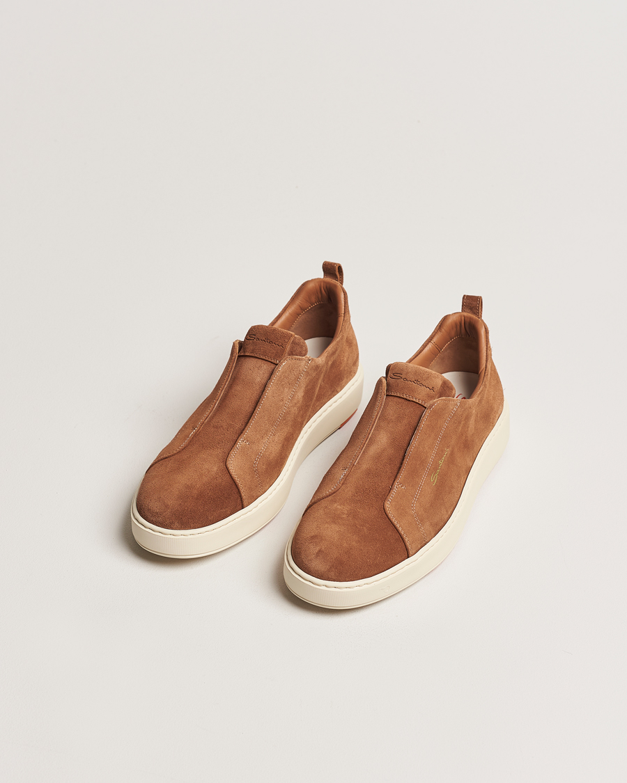 Herr | Avdelningar | Santoni | Cleanic No Lace Sneakers Brown Suede