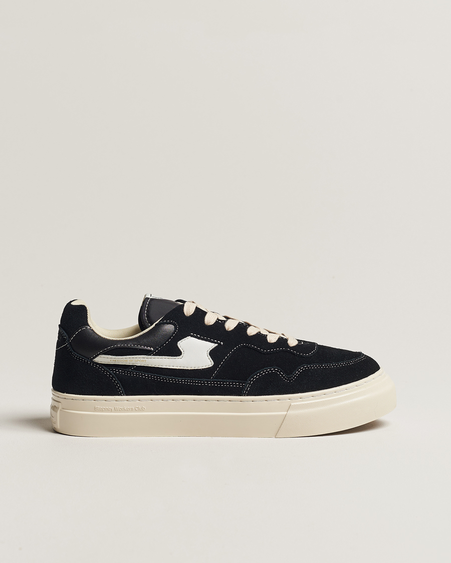 Herr | Stepney Workers Club Pearl S-Strike Suede Sneaker Black/White | Stepney Workers Club | Pearl S-Strike Suede Sneaker Black/White
