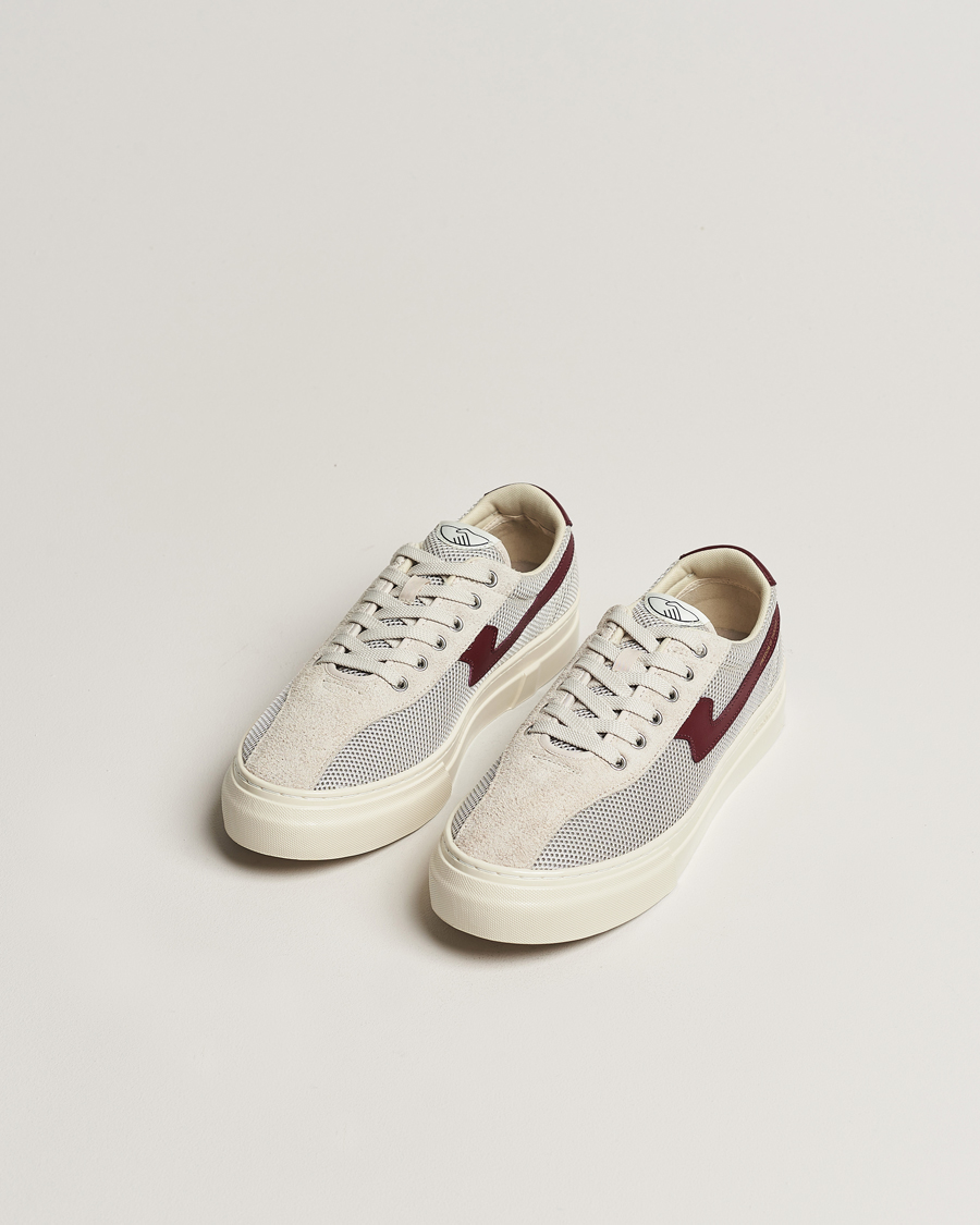 Herr | Contemporary Creators | Stepney Workers Club | Dellow S-Strike Tennis Mesh Sneaker Ecru/Red