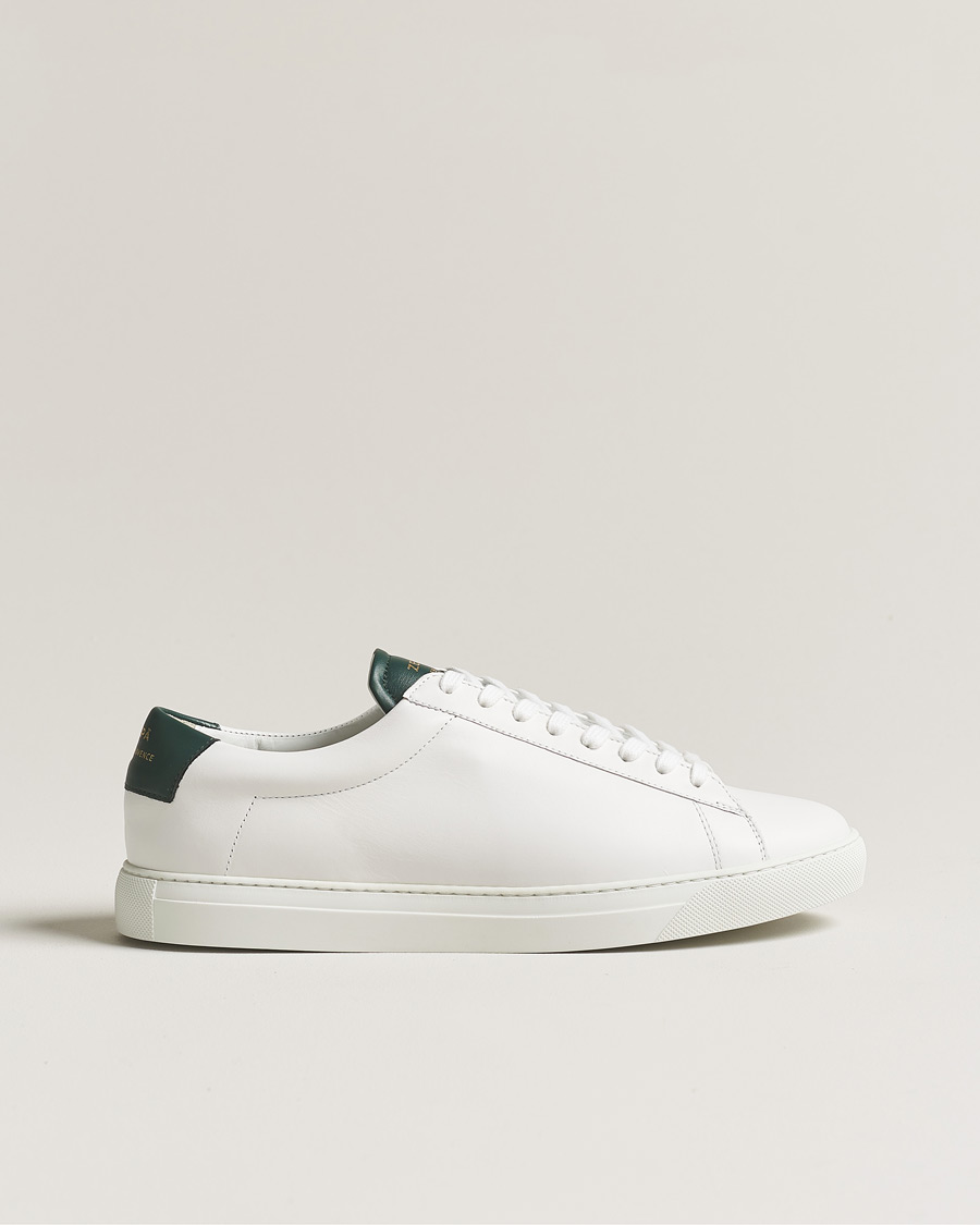 Herr | Zespà ZSP4 Nappa Leather Sneakers White/Dark Green | Zespà | ZSP4 Nappa Leather Sneakers White/Dark Green