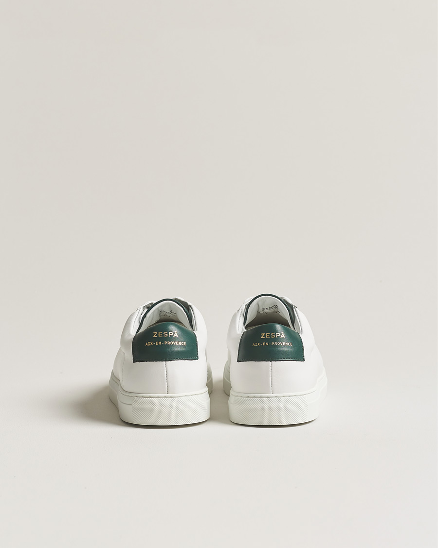 Herr | Zespà ZSP4 Nappa Leather Sneakers White/Dark Green | Zespà | ZSP4 Nappa Leather Sneakers White/Dark Green