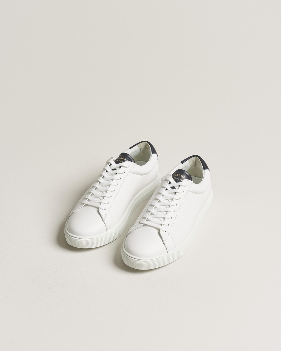Herr | Avdelningar | Zespà | ZSP4 Nappa Leather Sneakers White/Navy