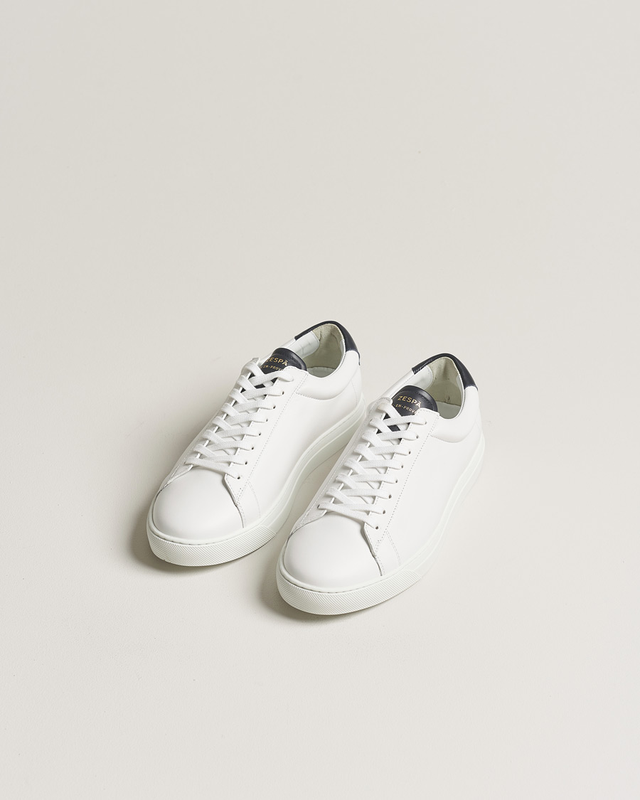 Herr | Zespà ZSP4 Nappa Leather Sneakers White/Navy | Zespà | ZSP4 Nappa Leather Sneakers White/Navy