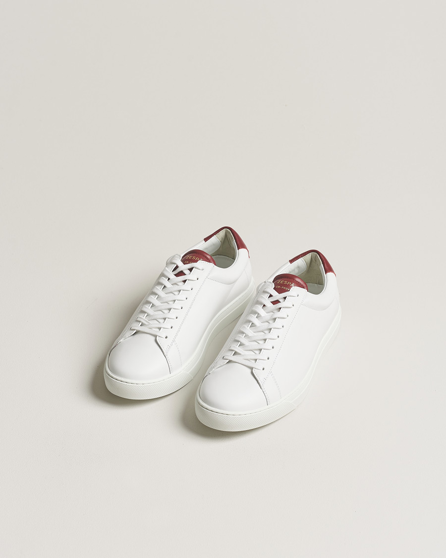 Herr | Låga sneakers | Zespà | ZSP4 Nappa Leather Sneakers White/Wine