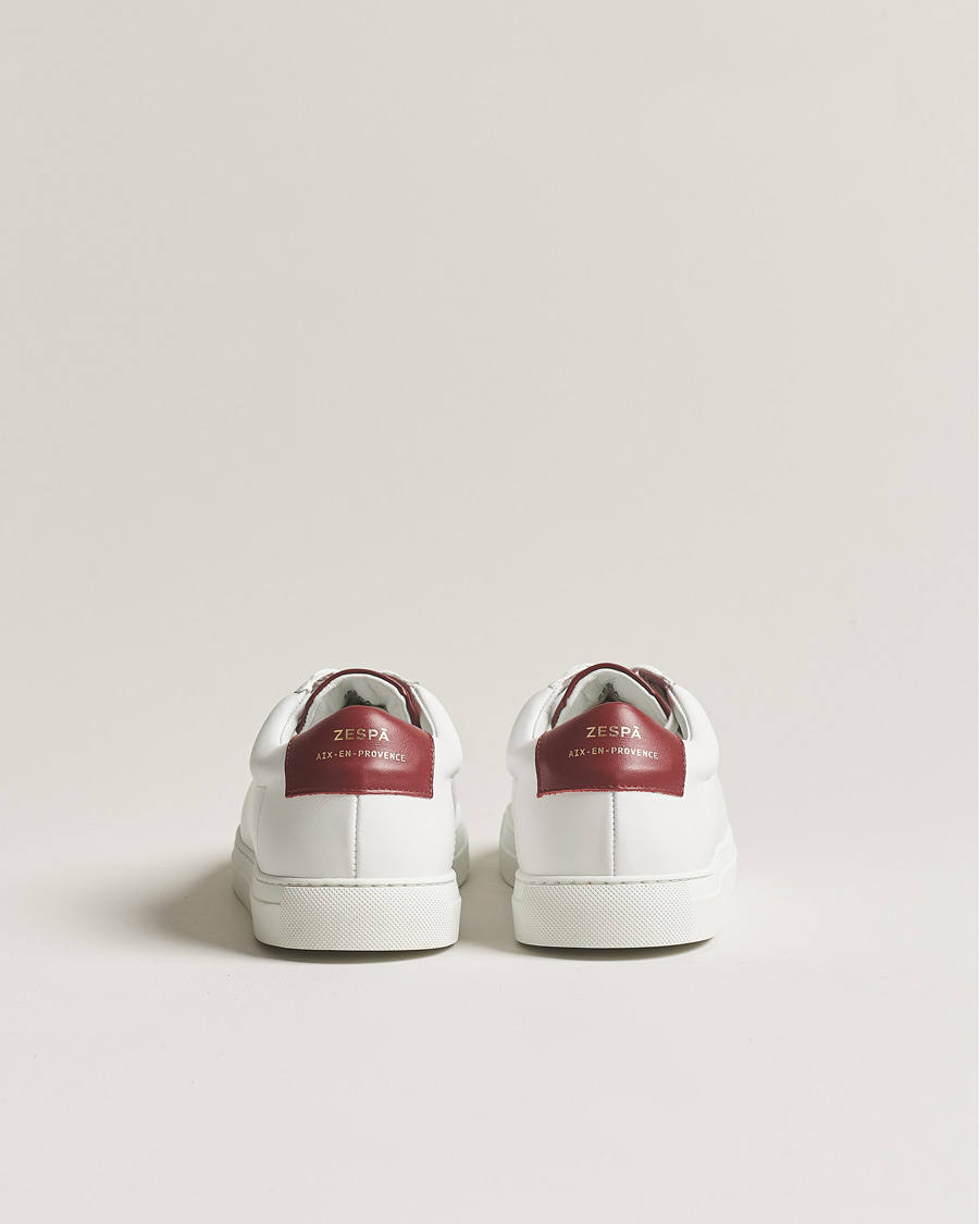 Herr | Zespà ZSP4 Nappa Leather Sneakers White/Wine | Zespà | ZSP4 Nappa Leather Sneakers White/Wine