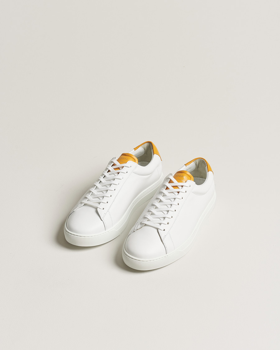 Herr | Sneakers | Zespà | ZSP4 Nappa Leather Sneakers White/Yellow