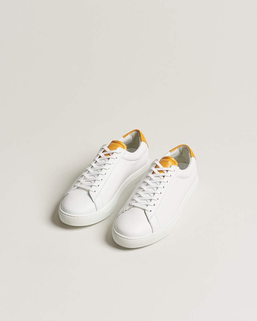 Herr | Zespà ZSP4 Nappa Leather Sneakers White/Yellow | Zespà | ZSP4 Nappa Leather Sneakers White/Yellow