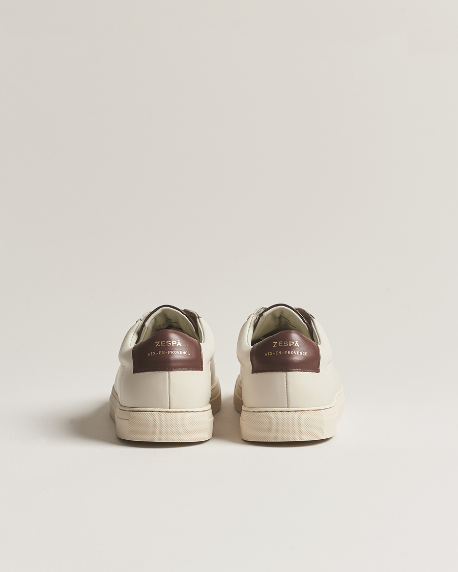 Herr | Zespà ZSP4 Nappa Leather Sneakers Off White/Brown | Zespà | ZSP4 Nappa Leather Sneakers Off White/Brown