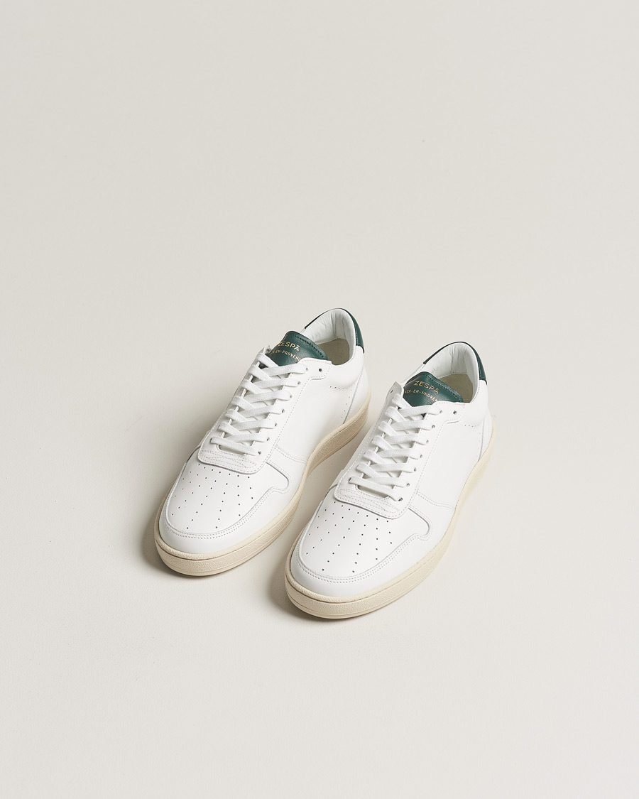 Herr | Zespà ZSP23 APLA Leather Sneakers White/Dark Green | Zespà | ZSP23 APLA Leather Sneakers White/Dark Green