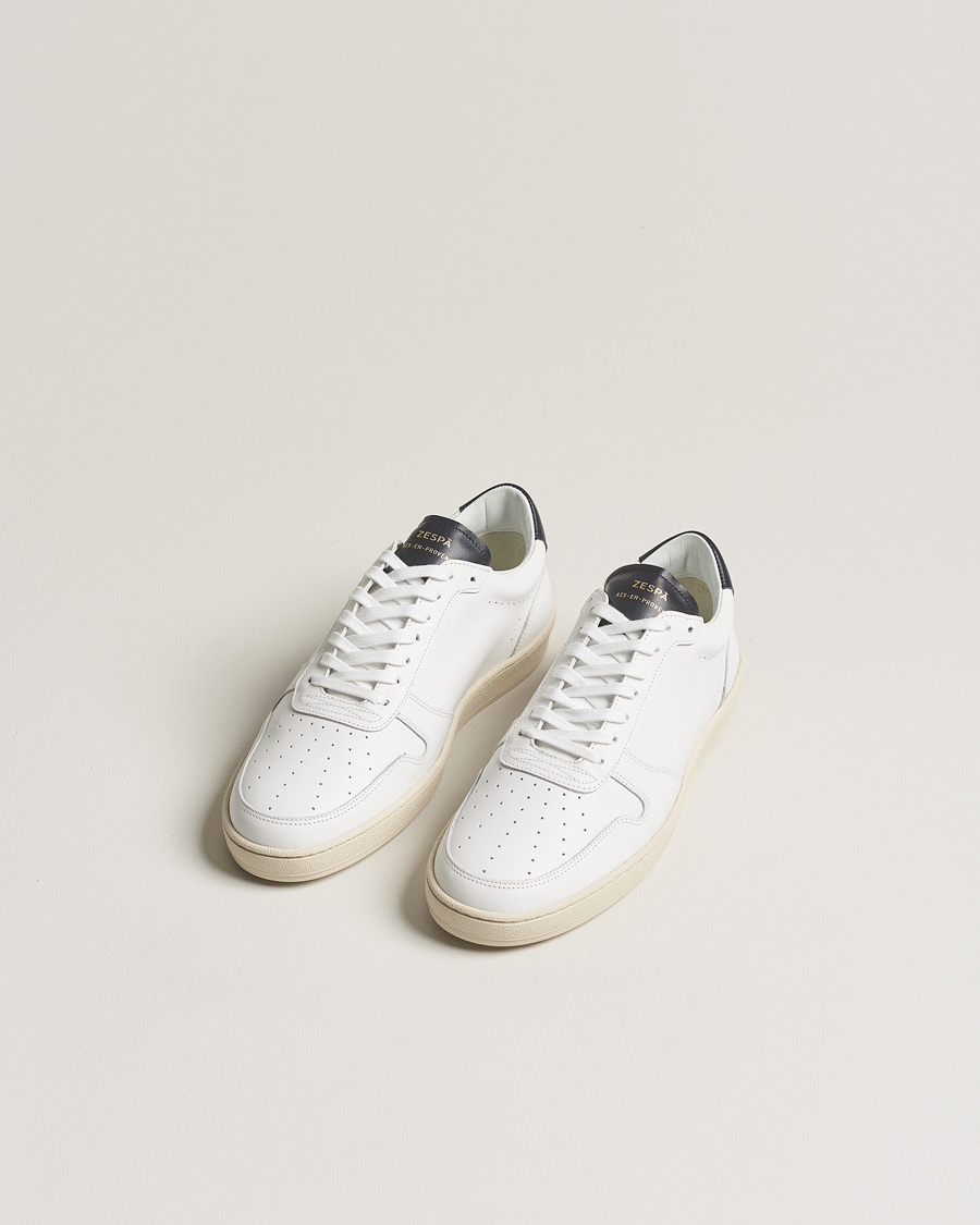 Herr | Avdelningar | Zespà | ZSP23 APLA Leather Sneakers White/Navy