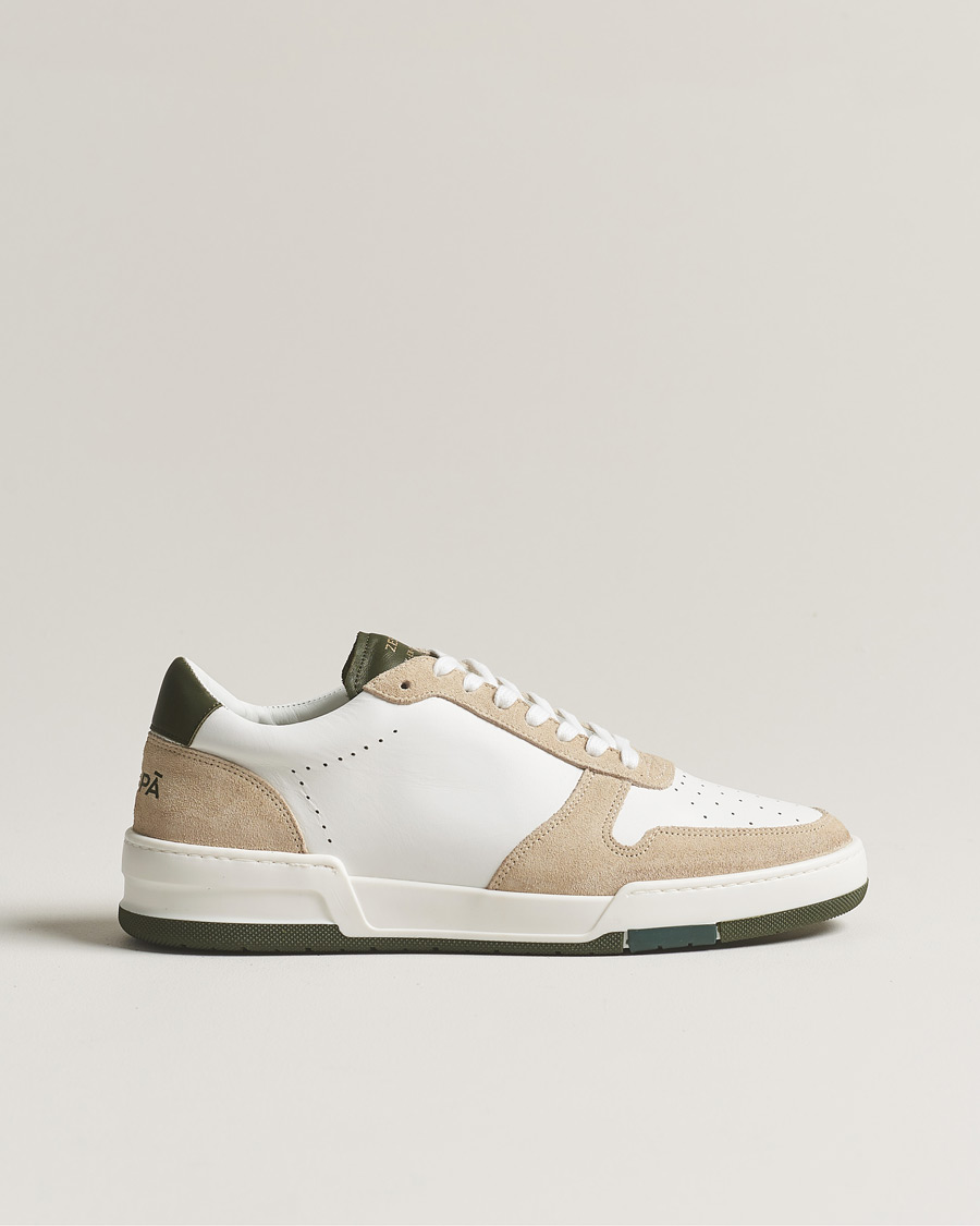 Herr | Zespà ZSP23 MAX Nappa/Suede Sneakers Off White/Khaki | Zespà | ZSP23 MAX Nappa/Suede Sneakers Off White/Khaki