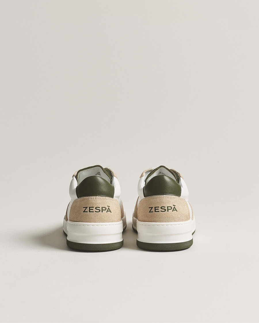 Herr | Zespà ZSP23 MAX Nappa/Suede Sneakers Off White/Khaki | Zespà | ZSP23 MAX Nappa/Suede Sneakers Off White/Khaki