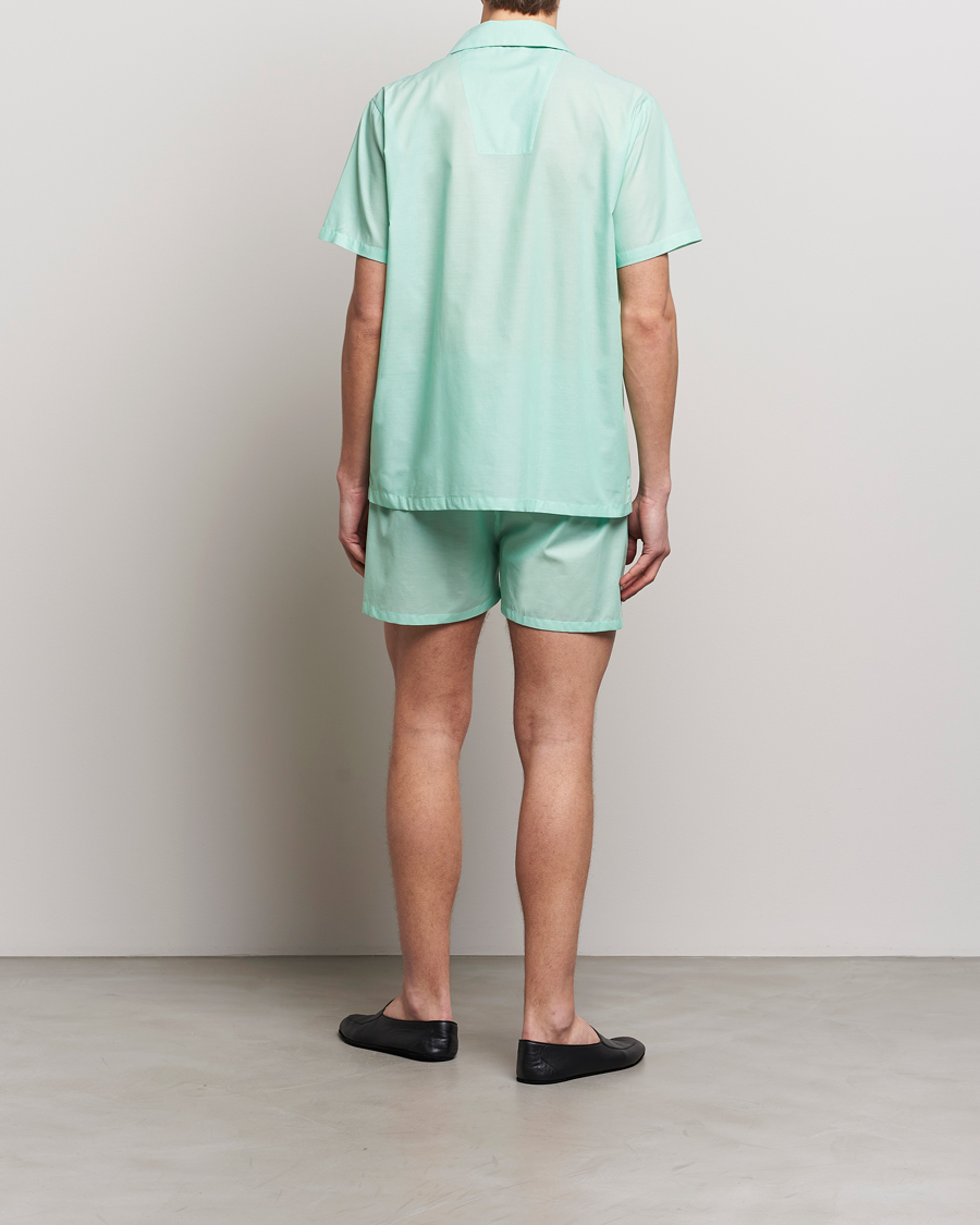 Herr | Pyjamas | Derek Rose | Shortie Cotton Pyjama Set Mint