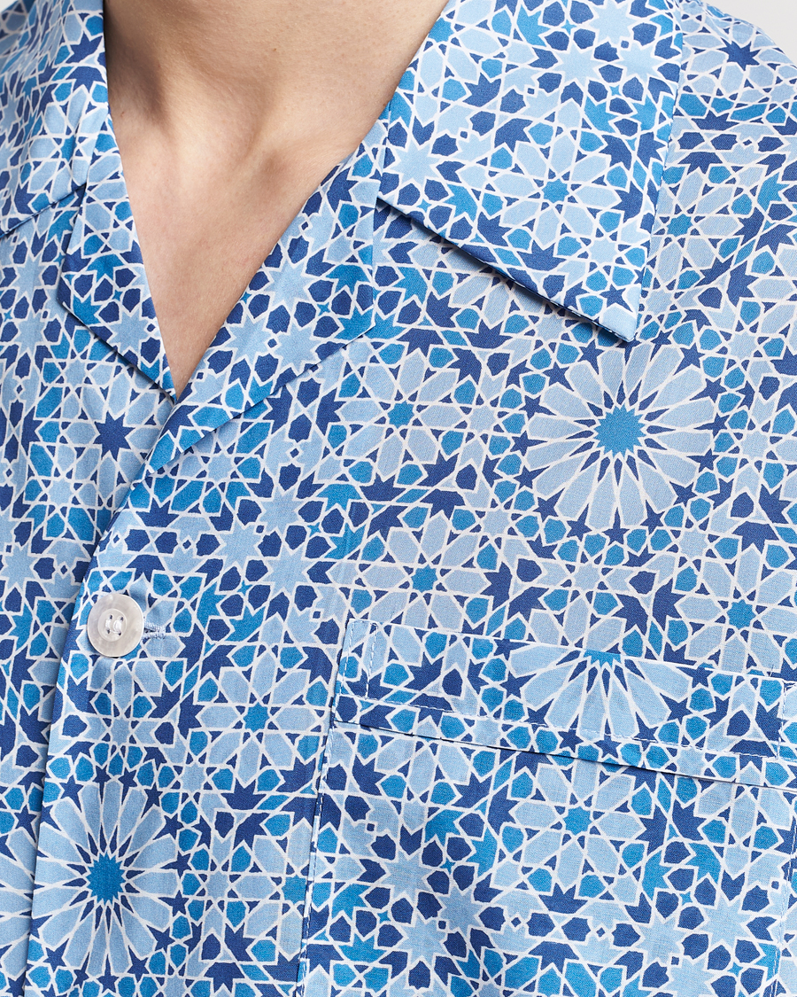 Herr | Pyjamas & Morgonrockar | Derek Rose | Shortie Printed Cotton Pyjama Set Blue
