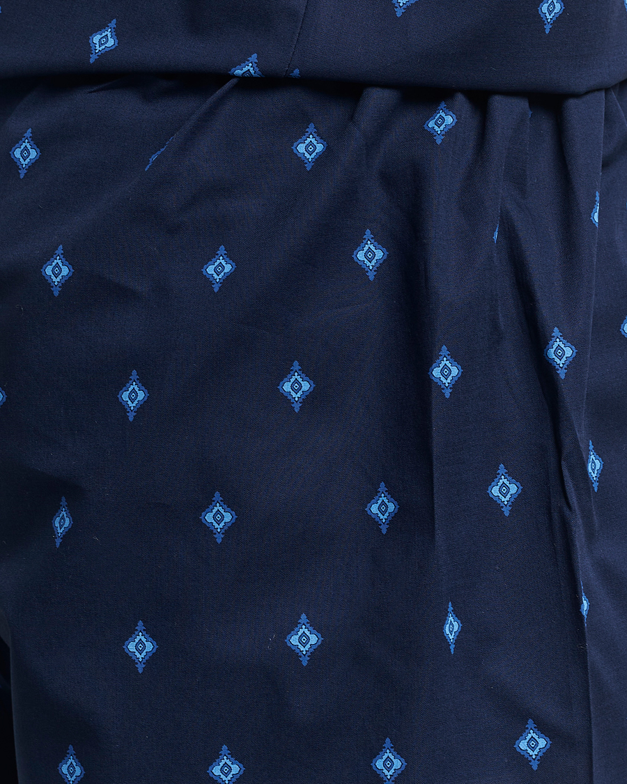 Herr | Pyjamas & Morgonrockar | Derek Rose | Shortie Printed Cotton Pyjama Set Navy