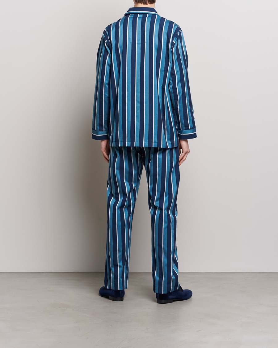 Herr | Best of British | Derek Rose | Cotton Striped Pyjama Set Teal