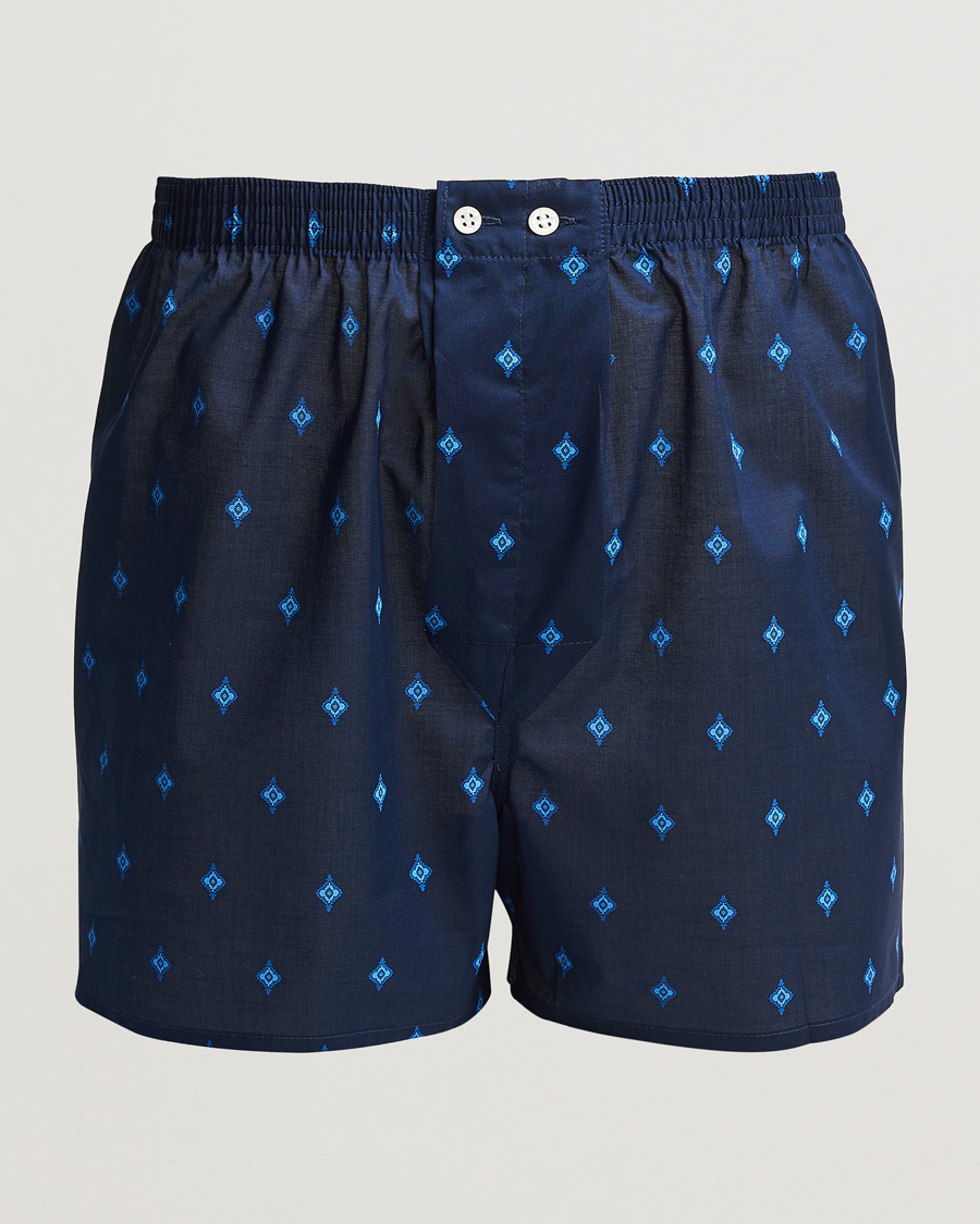 Herr | Underkläder | Derek Rose | Classic Fit Woven Cotton Boxer Shorts Navy