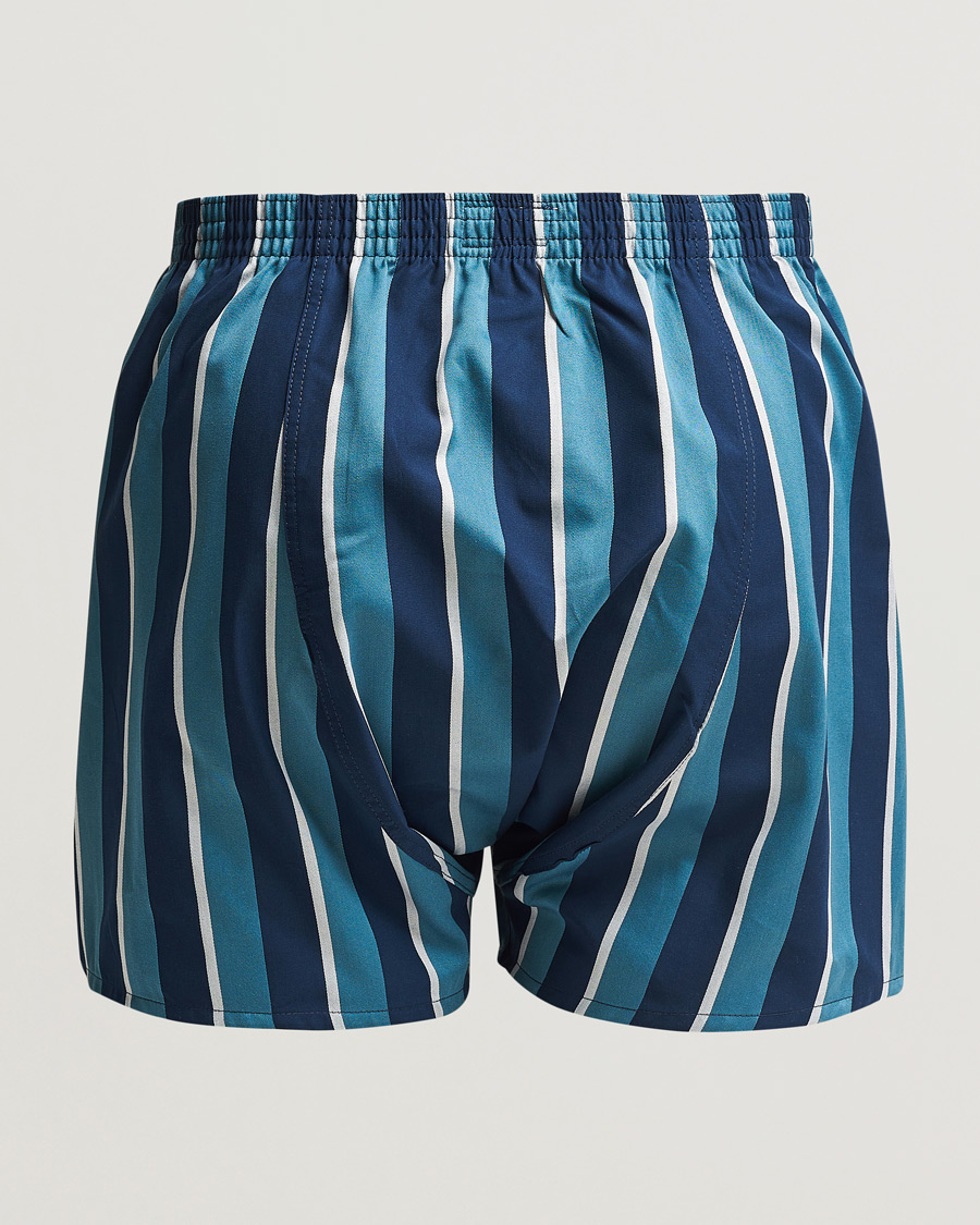 Herre |  | Derek Rose | Classic Fit Woven Cotton Boxer Shorts Teal