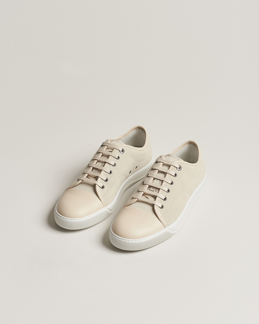 Herr | Luxury Brands | Lanvin | Nappa Cap Toe Sneaker Vanille
