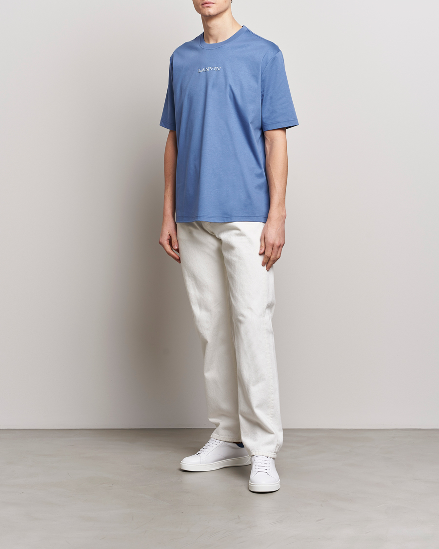 Herr | T-Shirts | Lanvin | Embroidered Logo T-Shirt Cornflower