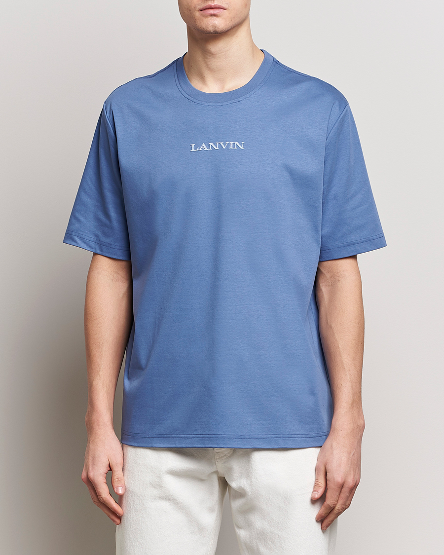 Herr | Kortärmade t-shirts | Lanvin | Embroidered Logo T-Shirt Cornflower