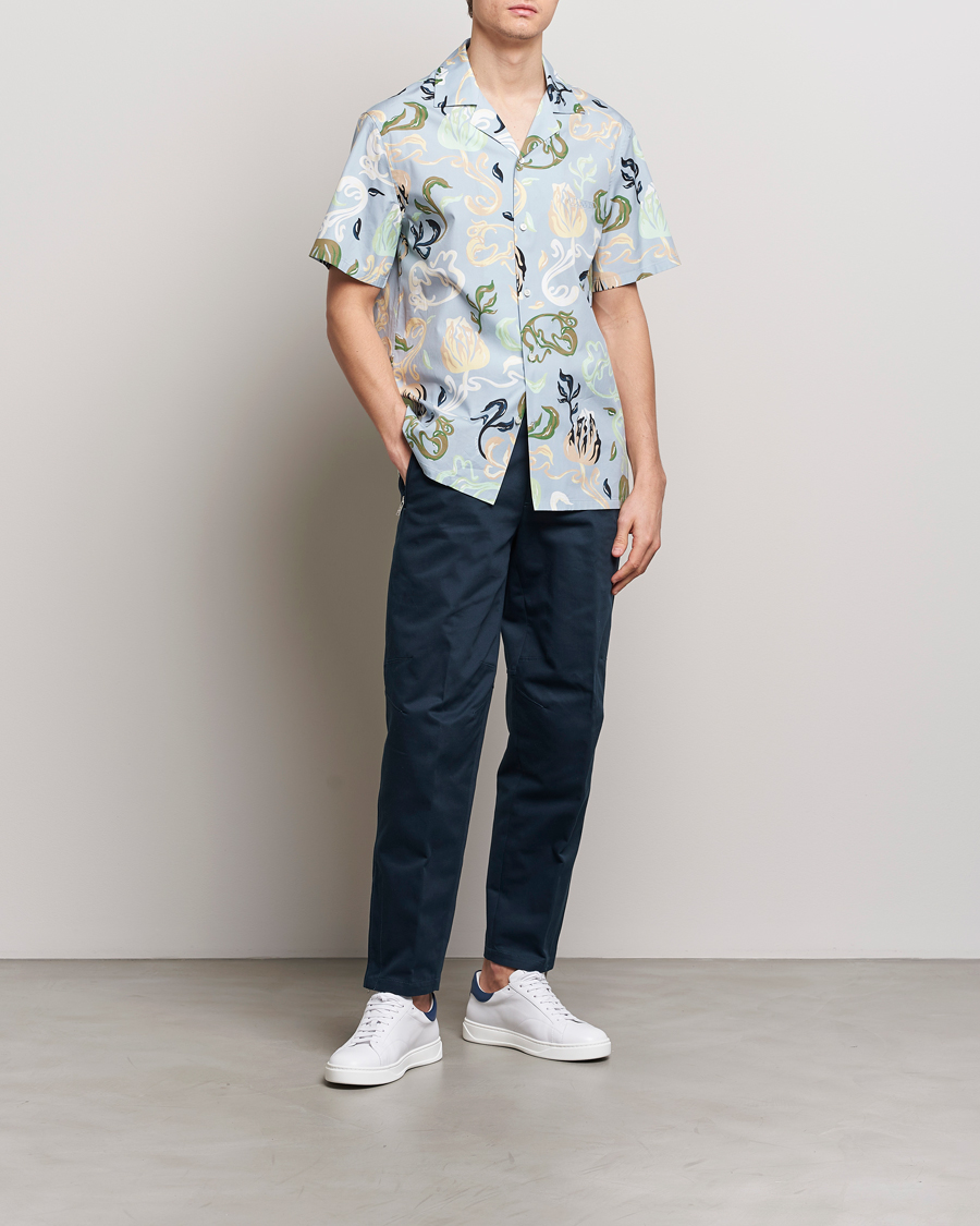 Herr | Skjortor | Lanvin | Printed Bowling Shirt Azur