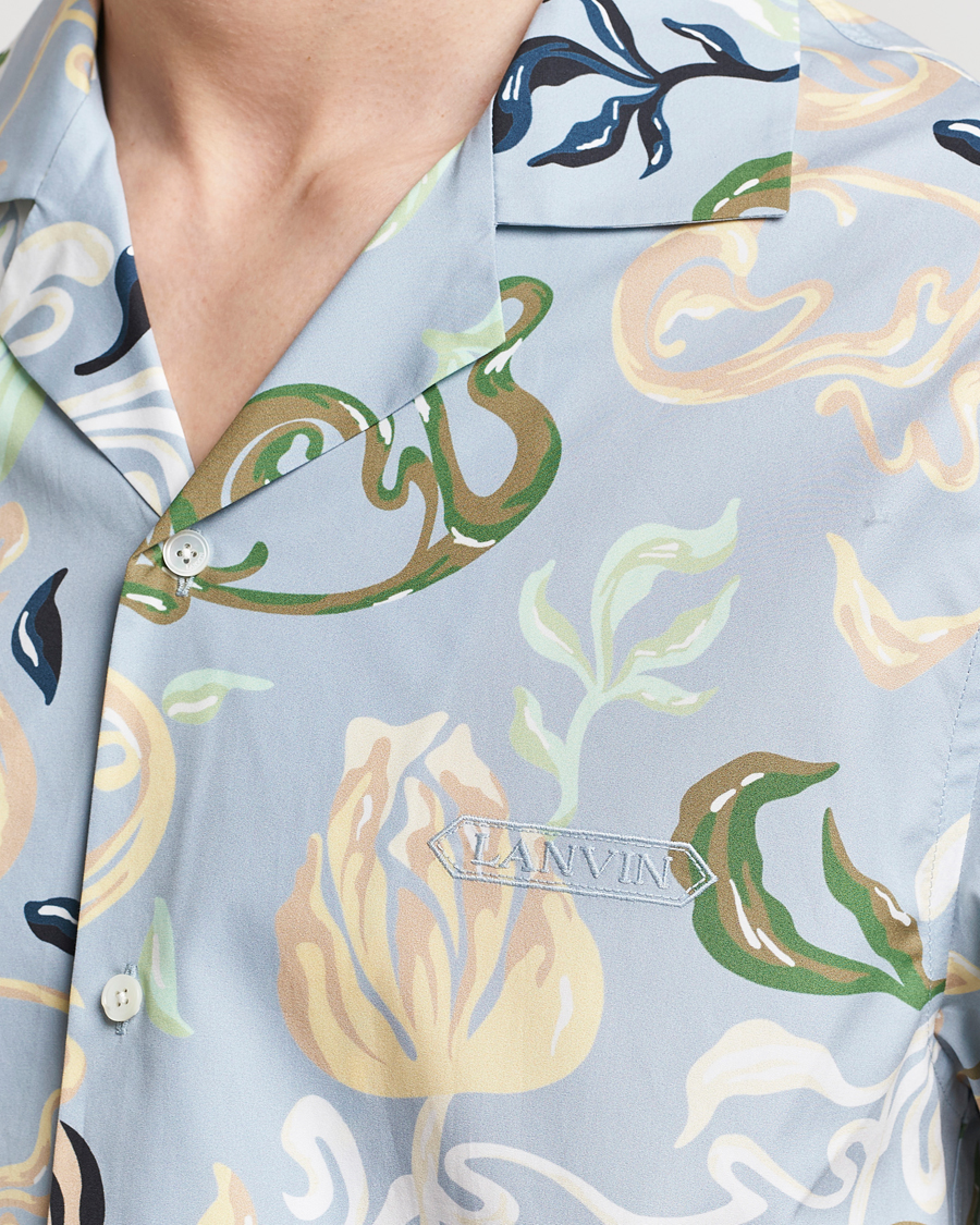 Herr | Skjortor | Lanvin | Printed Bowling Shirt Azur