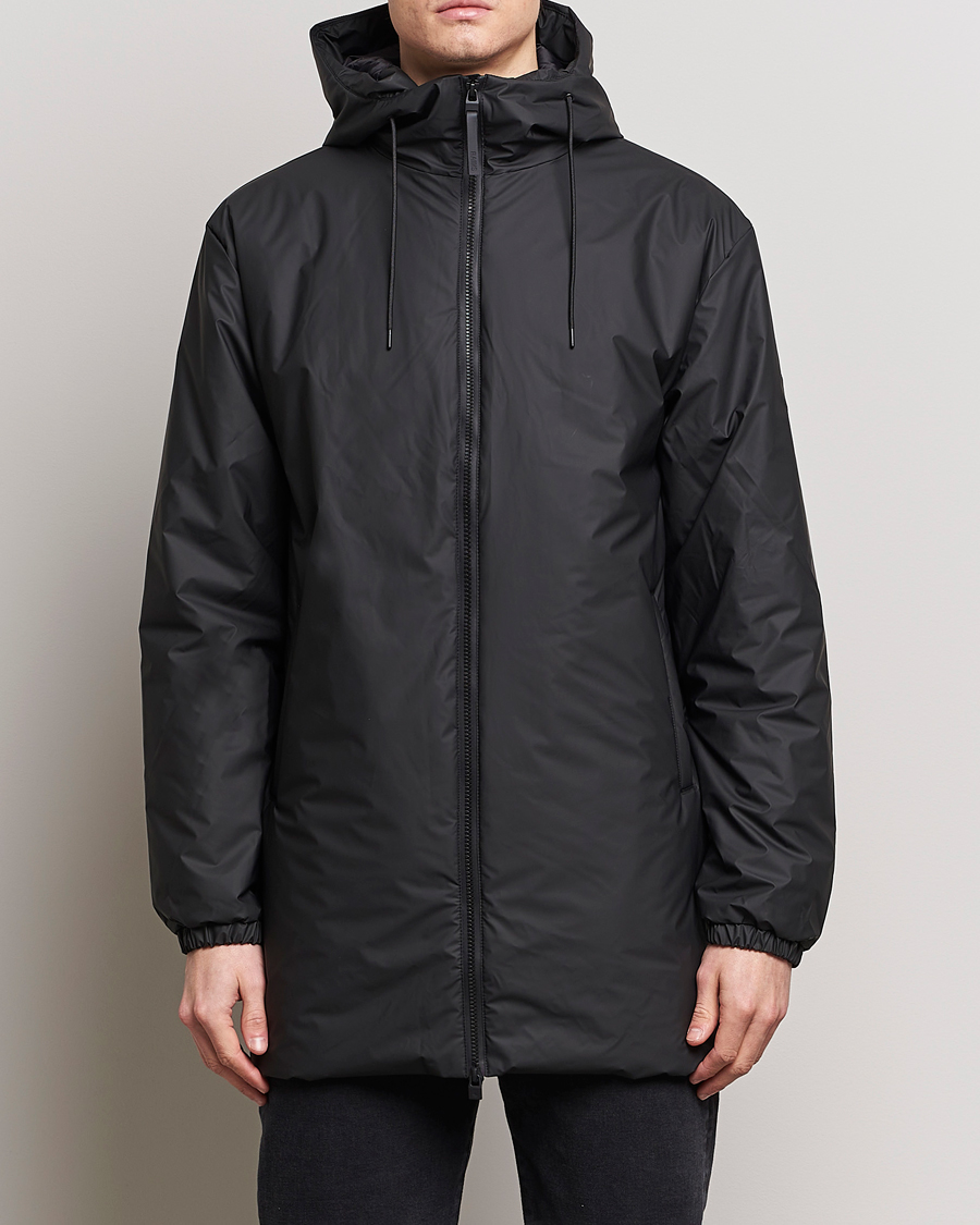 Herr | Rockar | RAINS | Lohja Hooded Car Coat Black