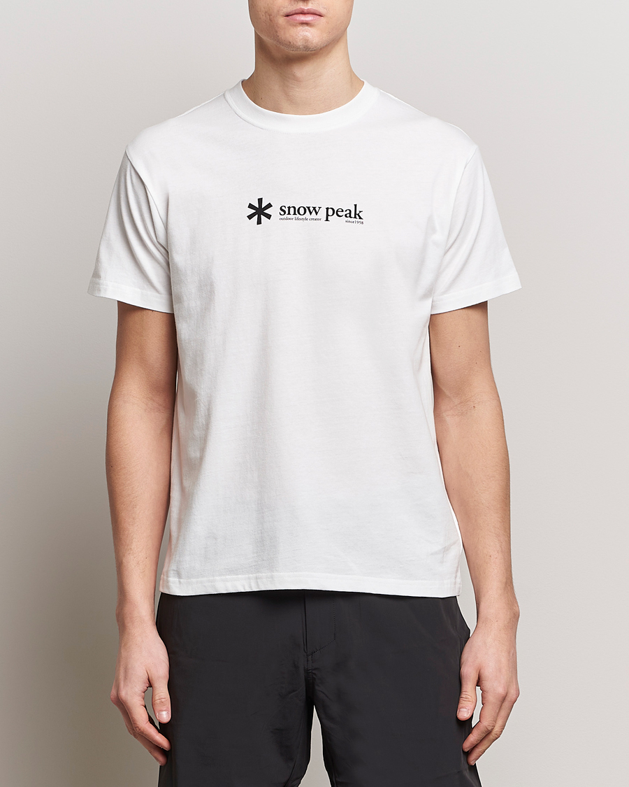 Herr | Active | Snow Peak | Soft Cotton Logo T-Shirt White