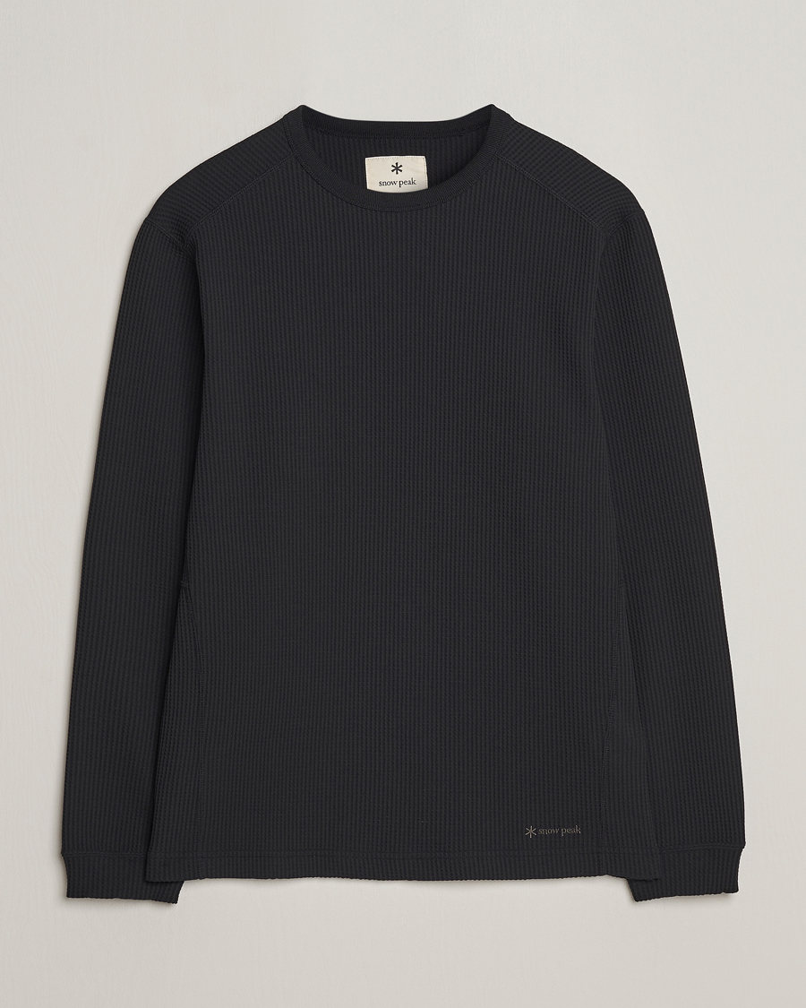 Herr | T-Shirts | Snow Peak | Dry Waffle Long Sleeve T-Shirt Black