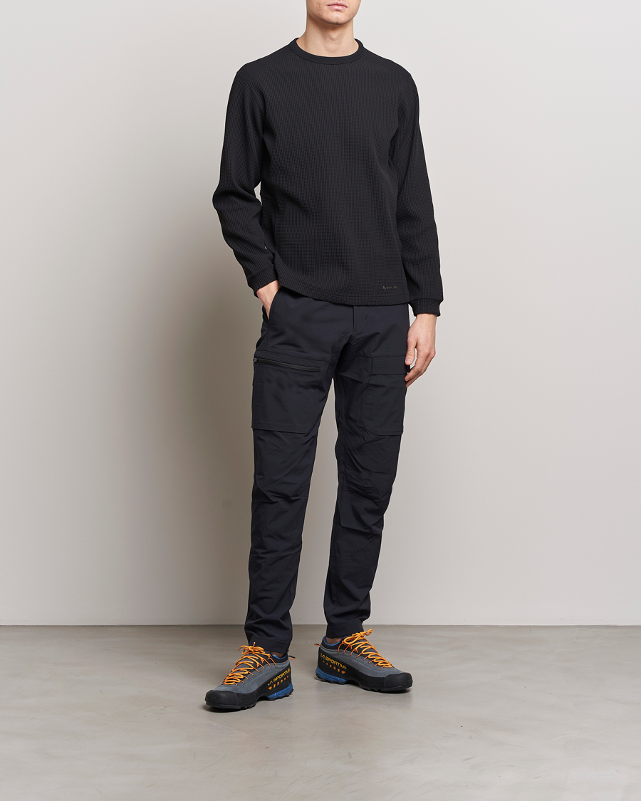 Herr | T-Shirts | Snow Peak | Dry Waffle Long Sleeve T-Shirt Black