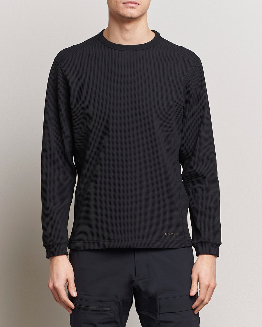 Herr | Svarta t-shirts | Snow Peak | Dry Waffle Long Sleeve T-Shirt Black