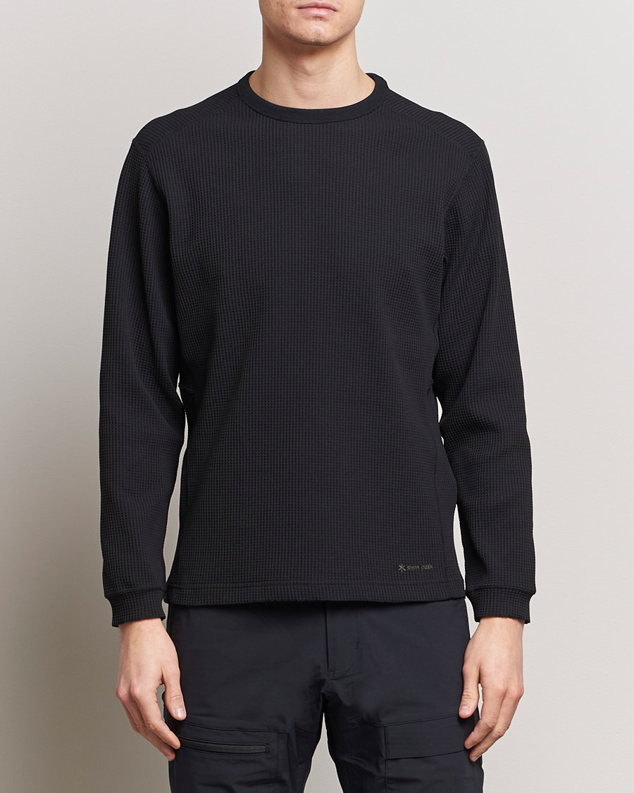 Herr | Japanese Department | Snow Peak | Dry Waffle Long Sleeve T-Shirt Black