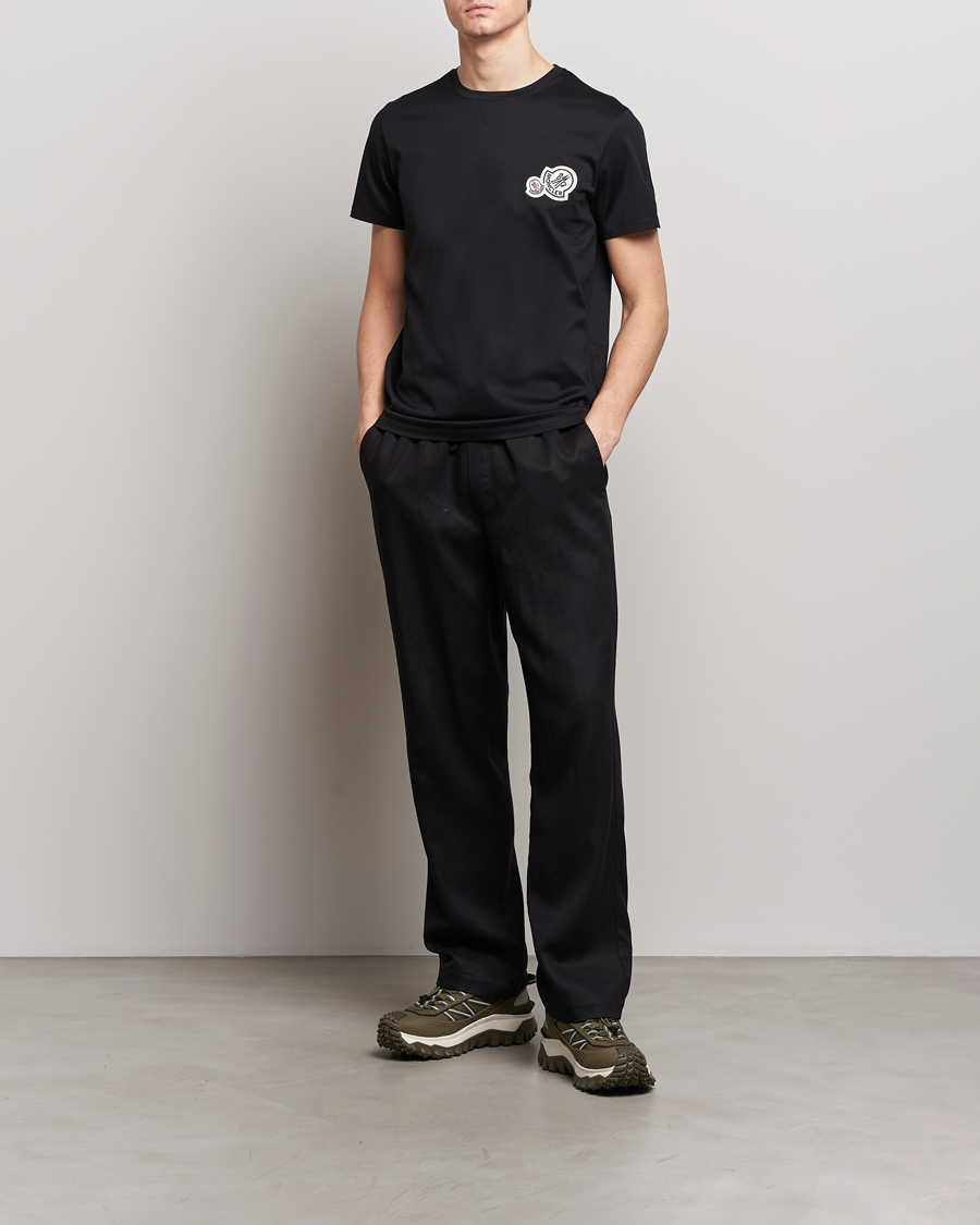 Herr | T-Shirts | Moncler | Double Logo T-Shirt Black