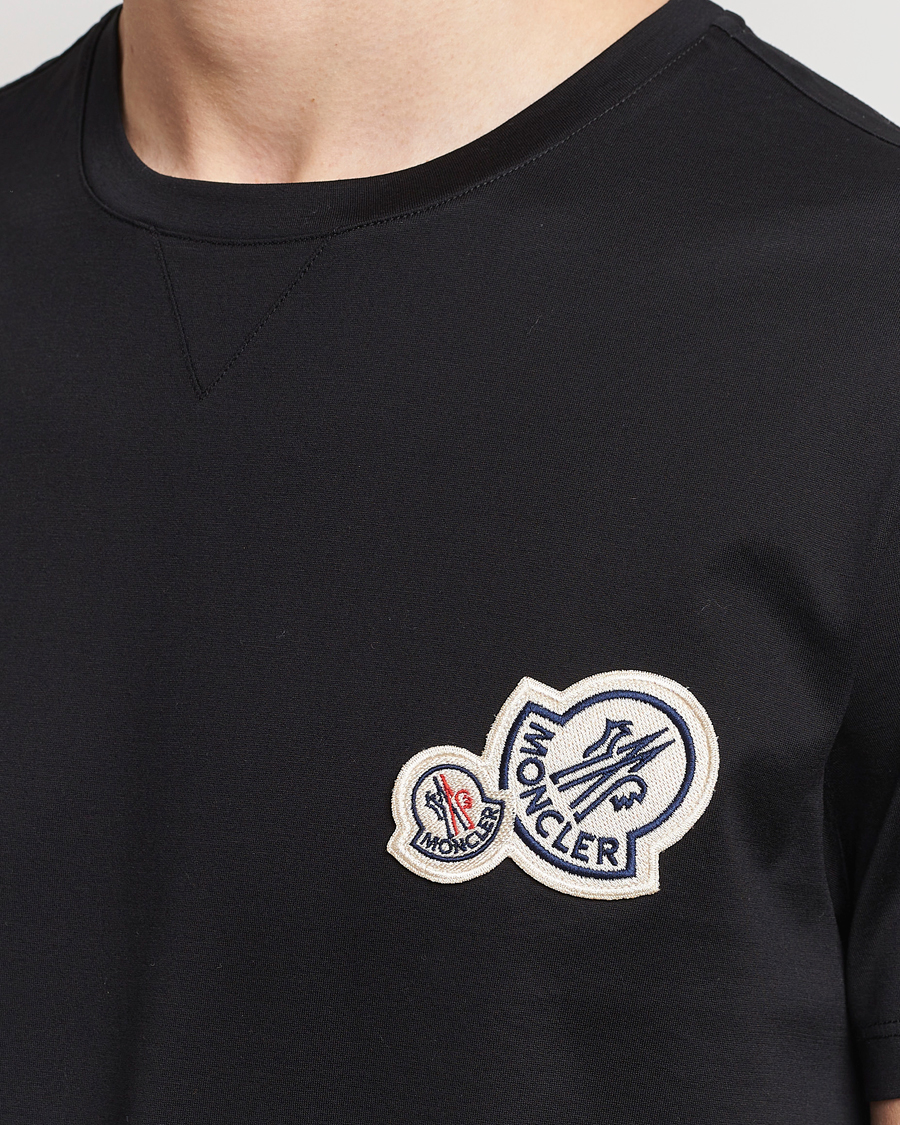 Herr | T-Shirts | Moncler | Double Logo T-Shirt Black