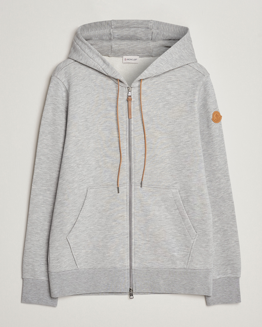 Herr | Tröjor | Moncler | Full Zip Hoodie Light Grey