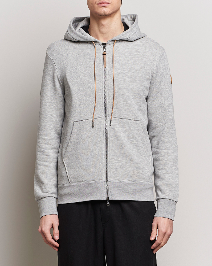 Herre | Luxury Brands | Moncler | Full Zip Hoodie Light Grey