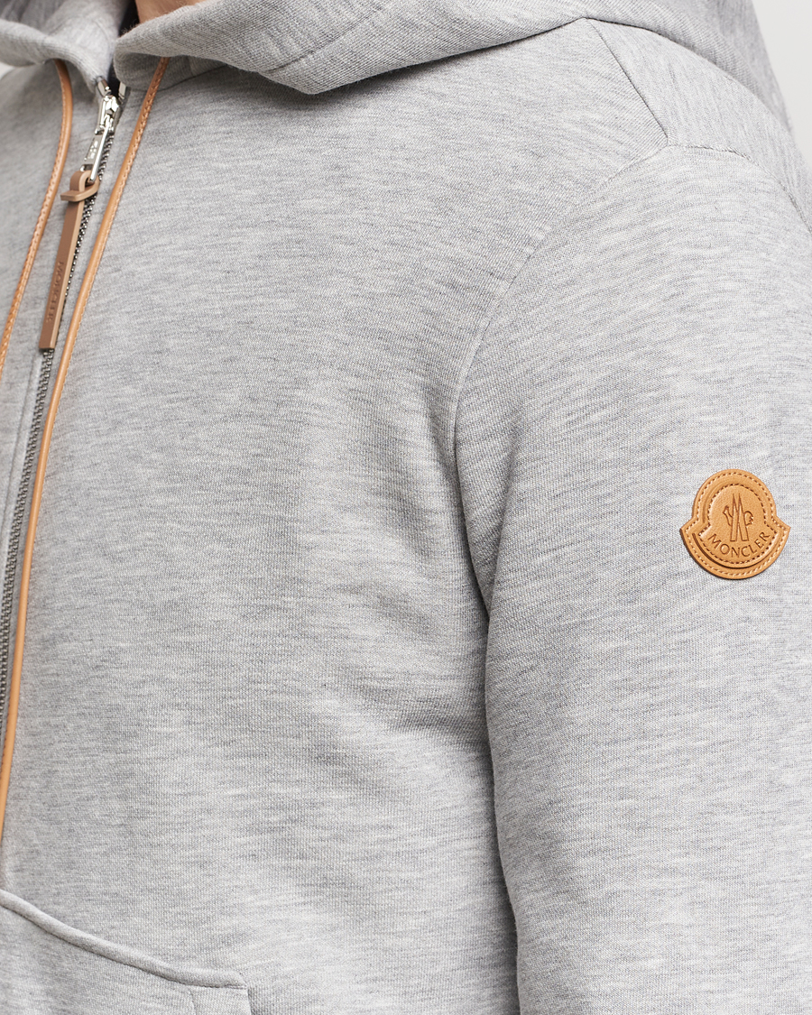 Herr | Tröjor | Moncler | Full Zip Hoodie Light Grey