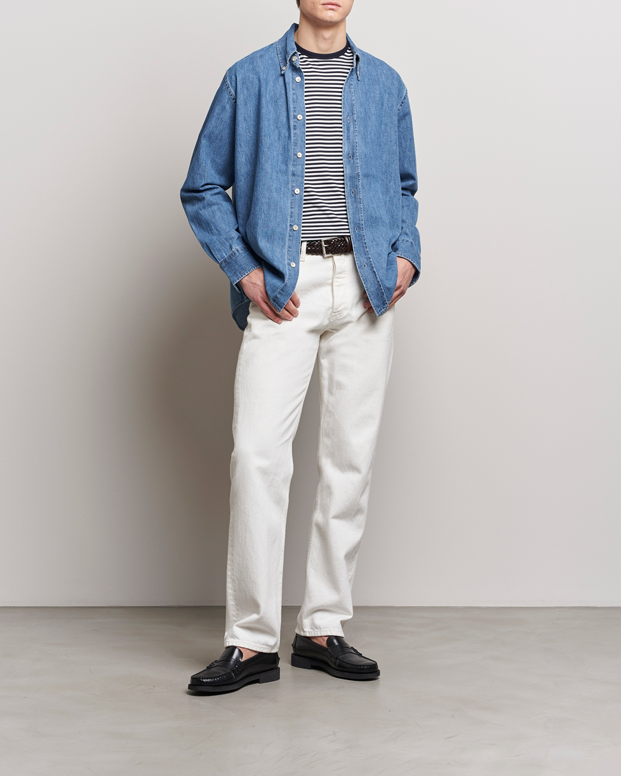 Herr | Skjortor | Sunflower | Denim Button Down Shirt Mid Blue