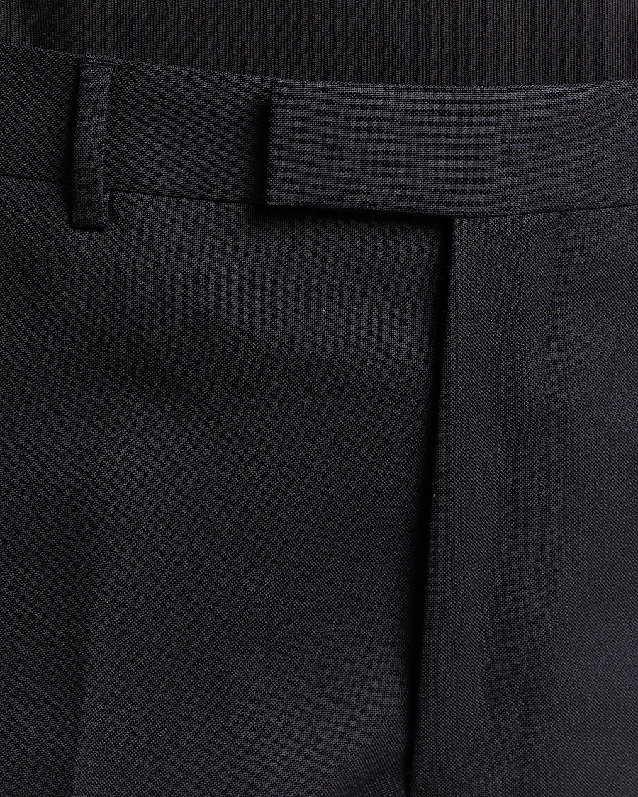 Herr | Byxor | Sunflower | Straight Wool Trousers Black