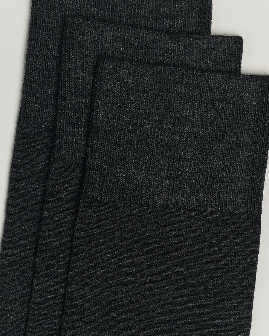 Herr | Avdelningar | Amanda Christensen | 3-Pack Icon Wool/Cotton Socks Antracite Melange