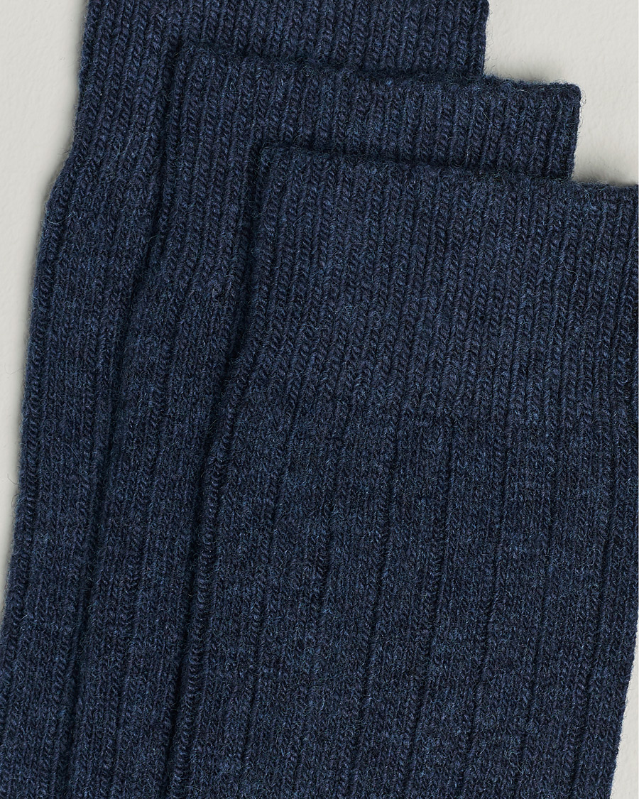 Herr | Vanliga strumpor | Amanda Christensen | 3-Pack Supreme Wool/Cashmere Sock Dark Blue Melange