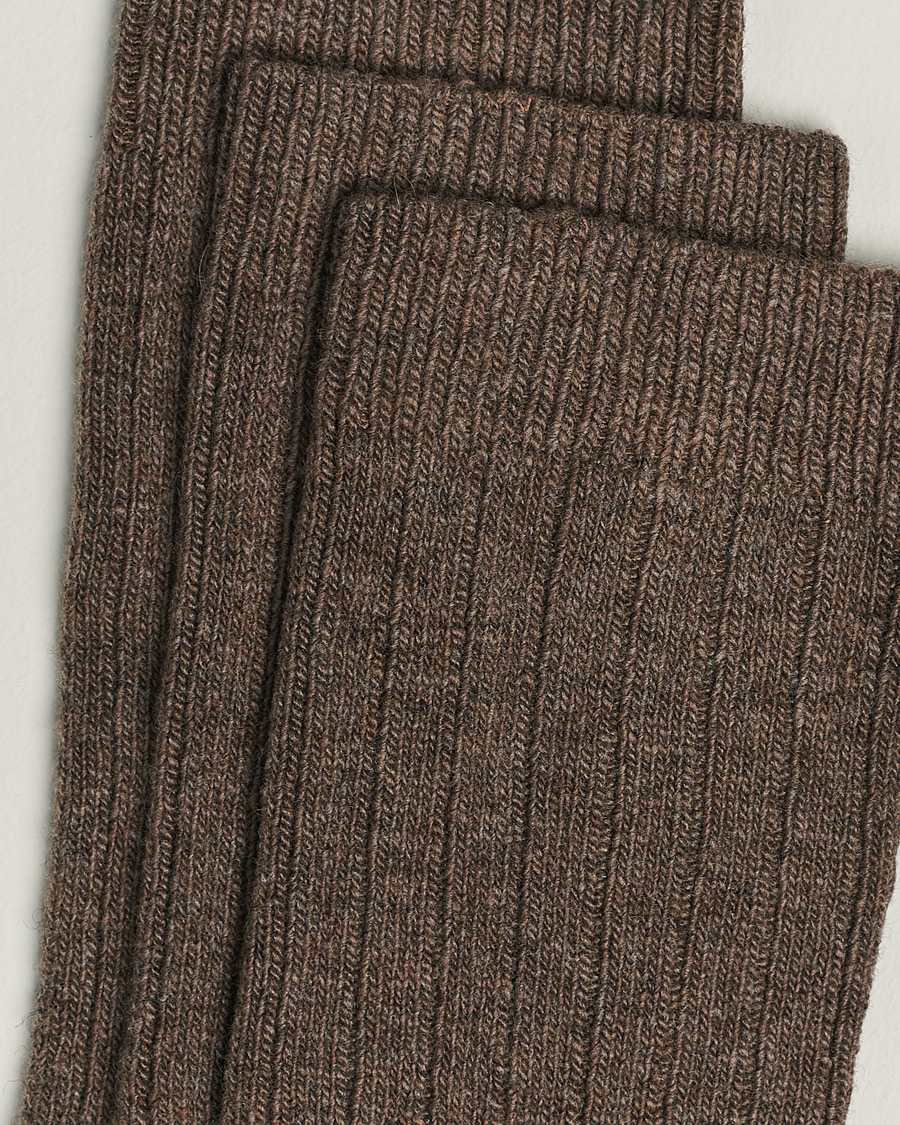 Herr | Strumpor | Amanda Christensen | 3-Pack Supreme Wool/Cashmere Sock Brown Melange