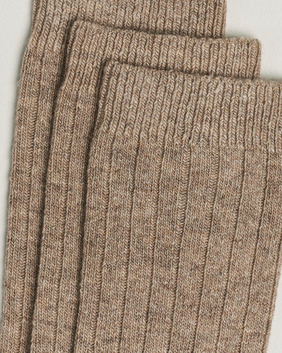 Herr | Underkläder | Amanda Christensen | 3-Pack Supreme Wool/Cashmere Sock Beige Melange